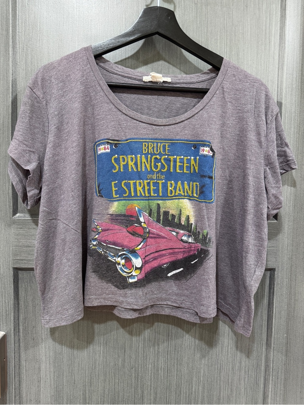 Bruce Springsteen Crop Graphic Tee - Purple